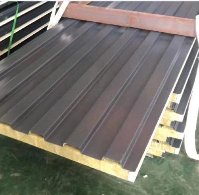 China Low Cost 50mm 75mm EPS Sandwich Wall And Roof Panel Rock Wool Sandwich Panel Low Cost Building Materials For Prefab House for sale