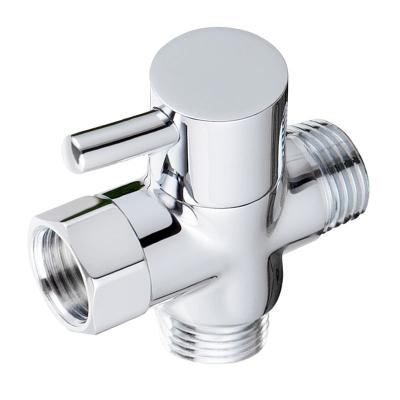 China Easy Installation Bidet T Valve Brass Chrome Plated Diverter Valve Toilet Bidet Tee Connector Valve for sale