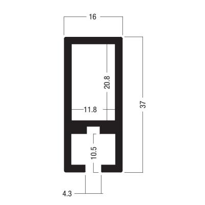 China Z310 37*16MM Beam Extrusion,Aluminum 1 way system,Aluminum equipmen suit for tension lock en venta