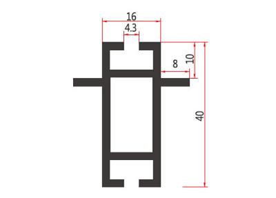 China Z420 40x16MM Beam Extrusion,Aluminum 2 way system,Aluminum equipmen suit for tension lock en venta