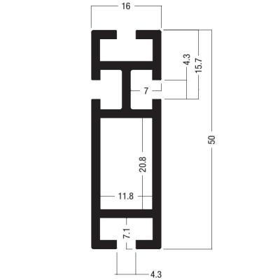 China Z460 50x16MM Beam Extrusion,Aluminum 2 way system,Aluminum equipmen suit for tension lock en venta