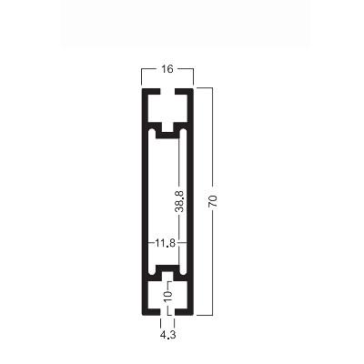 China Z110 70x16MM Beam Extrusion,Aluminum 2 way system,Aluminum equipmen suit for tension lock en venta