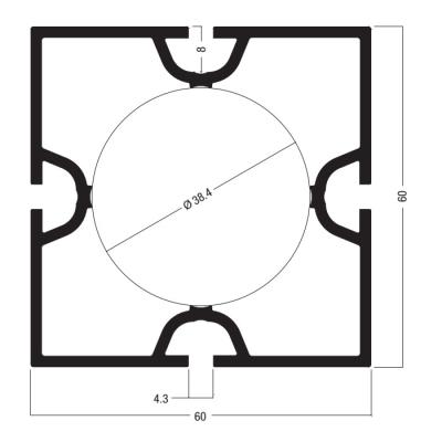 China M1010 60*60MM Maxima System, square profile for custom exhibition stand, exhibition equipment for sale