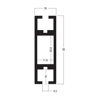 China Z402 50x16MM Beam Extrusion,Aluminum 2 way system,Aluminum equipmen suit for tension lock en venta