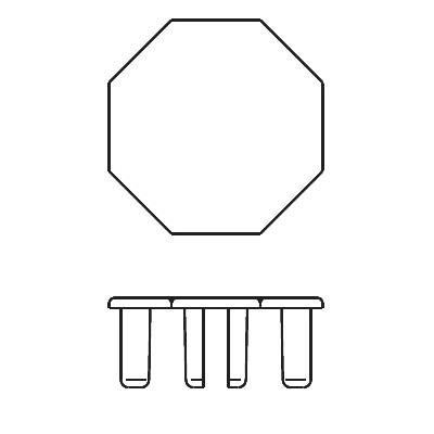 China S132 Plastic End Cap of 8 way extrusion,Octanorm Similar Drawing  Connector Bar for Exhibition Booth for sale