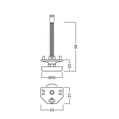 China S240 Adjustable foot of eight way extrusion,Components of Octanorm Similar Drawing,  R8  exhibition system for sale