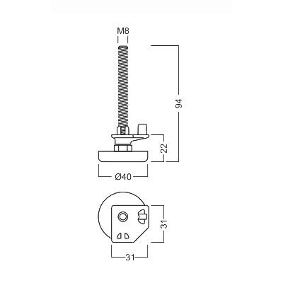 China S340 Adjustable foot of eight way extrusion,Components of Octanorm Similar Drawing,  R8  exhibition system for sale