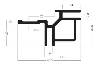 China M1322 Out Conner Adaption Profile of 40-80-100MM Maxima system,Tension fabric aluminum extrusion for sale