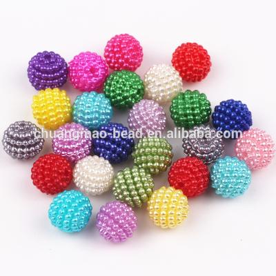 China Jewelry Making High Quality Colorful Plastic Bayberry Ball Bead Beads Can Be Opened for sale