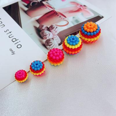 China DIY Jewelry Making Rainbow Color 10mm Fashion Plastic Bead Openable Fruit Ball Round Bead Baberry Bead Loose Beads for sale