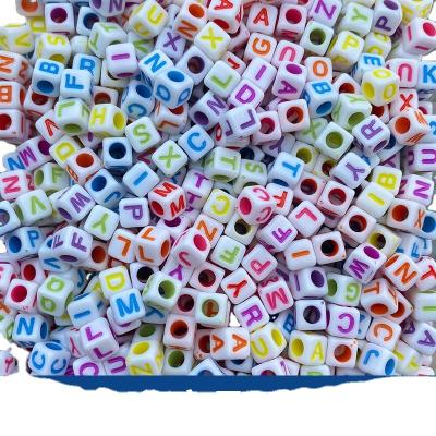 China Jewelry Making ABC Alphabet Beads Multicolor Cubic Alphabet Beads Colorful Beads for sale