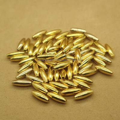 China Hot sale decoration ccb beads 4*12mm plastic rice gold beads for craft for sale