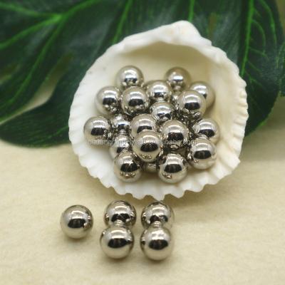 China CCB Decoration Beads 8mm Round Silver Plated Loose No Hole Bead for sale