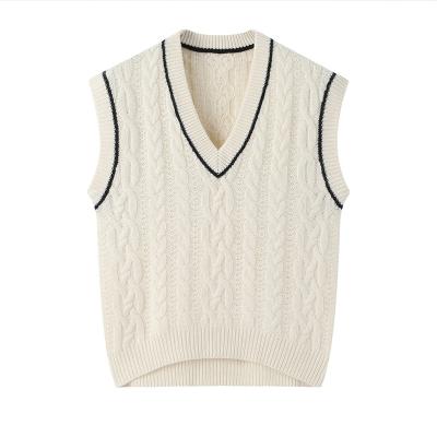 China Cashmere Reversible Women's V-Neck Sleeveless Sweater Vest Sweater Vest Knitwear Tank Top OEM Soft Knit Ervice for sale