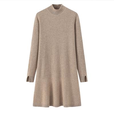 China Anti-Static Cashmere Wool Crewneck Women Long Sleeve Casual Loose Oversized Comfortable Sweater Dress Soft Winter Pullover Dresses OEM Service for sale