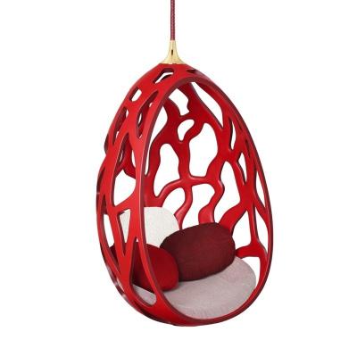 China Morden Style Minimalist Oval Pod Chair Egg Cha Fiberglass Hanging Egg Chair Swing Swing With Stand for sale