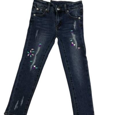 China 2021 New Design Best Selling QUICK DRY Teenage Girls Jeans Casual Pants For Kids for sale