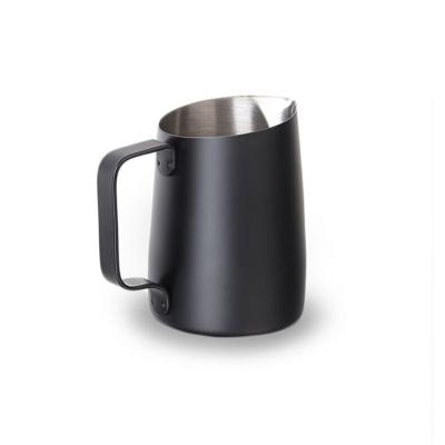 China Sustainable Beveled Mouth 420ml 600ml Stainless Steel Milk Frothing Pitcher Milk Jug for sale