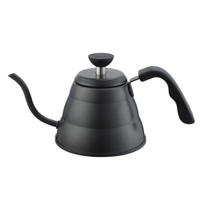 China Durable 1L Stainless Steel Spill Over Coffee Pot Black Color Teapot Turkish Coffee Pot for sale