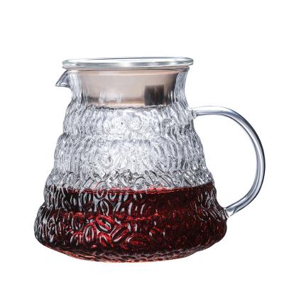 China Sustainable High Borosilicate Coffee Bean Cloud Pot Glass Hand-brewed Coffee Pot for sale