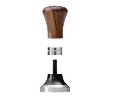 China Durable Wooden 58mm Handle Espresso Stainless Steel Coffee Tamper for sale