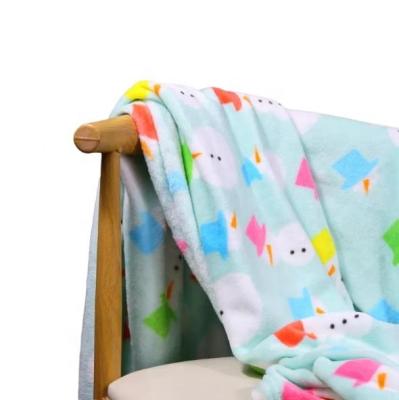 China Soft Lightweight Snow and Summer Cartoon Christmas Festival Spring Snowman Printed Wholesale Knitted Fleece Fabric Baby Blankets for sale