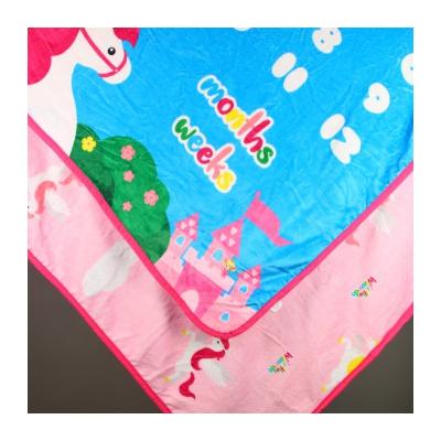 China Cute Girl Franelas Products Two Sides Printing Pink Fluffy Mobile Blanket Unicorn Girls Throw Castle Blanket for sale