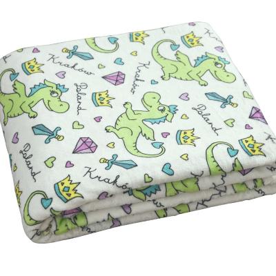 China Cartoon Pattern Printing Kid's 2 Side Fleece Throw Blanket Cartoon Dinosaur Printing Kid Blanket for sale