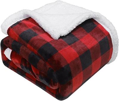 China Fleece Fuzzy Throw Blanket, Buffalo Plaid Throws Cozy Fuzzy Throw Blankets for Couch Christmas Soft Twin Sofa Flannel Plush 5 Bedding for sale