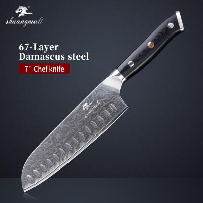 China Viable Steel 67Layer VG10 Damascus Santoku Japanese Knife for sale