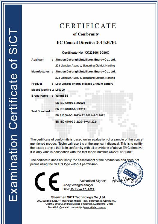 CE - Jiangsu Daybright Intelligent Electric Co., Ltd.