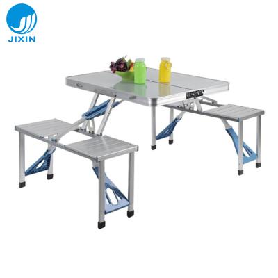 China Lightweight Outdoor Portable Plant Picnic Camping Lightweight Aluminum Folding Table With Chair Set for sale