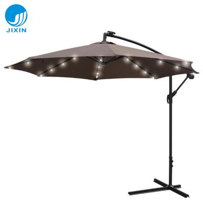 China New Arrival Modern Garden Patio Beach LED Outdoor Waterproof Parasol Summer Solar Umbrella for sale