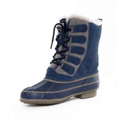 China CUSHIONING Best Ladies Snow Boots Winter British Laces Plus Velvet Duck Warm Non-slip Boots Outdoor Snow Boots for sale