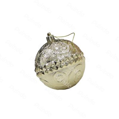 China 8cm Customized Puindo Xmas Tree Decorations Puindo Plastic Hanging Shiny Ball Christmas Ornament for sale