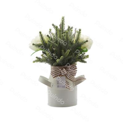 China Home Decoration Puindo 10-30CM Customized Christmas Green Plant With J12 Pot Artificial Plants For Holiday Home Office Decoration for sale