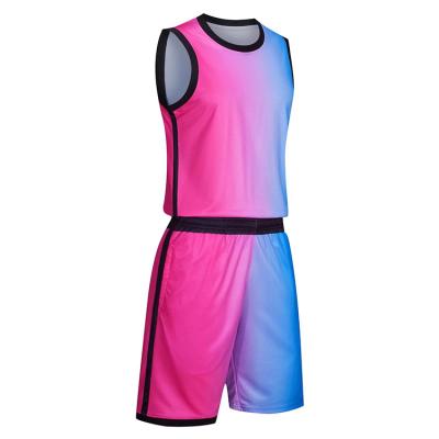 China Breathable Customized Reversible Mens Reversible Mesh Fabric Basketball Tank Top Set With Numbers for sale