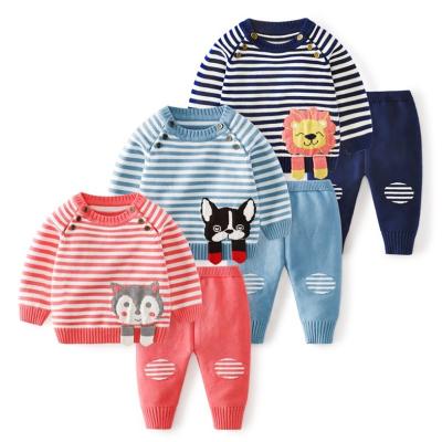 China Cartoon Embroidery Kid Winter Boy And Girl Breathable Wholesale Animal Clothing Set for sale