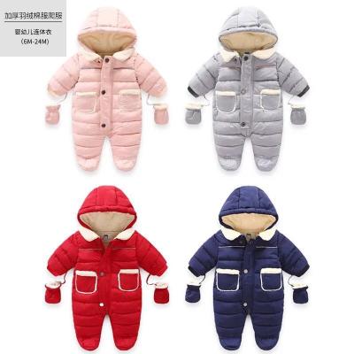 China P0124 Polyester / Cotton Kids Heavy Baby Boys Down Winter Jacket Romper For Kids for sale