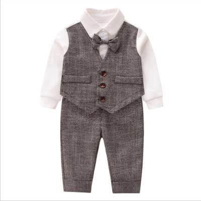 China Autumn Boys Clothes Fashion Baby Breathable Rompers Wholesale Newborn Baby Clothes Sets New Design Formal Baby Romper Set for sale