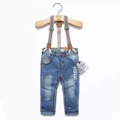 China P0226 Sustainable Boy's Jeans Pants With Straps For Winter And Fall Wear, Children's Clothing for sale