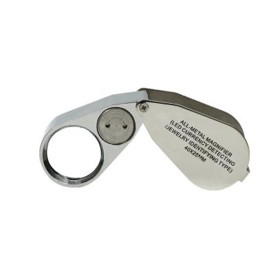 China Popular Metal Shell Hot Selling 9890 40x Led High Quality Metal Jewelry Folding Magnifier for sale