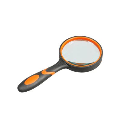 China Handheld Reading ABS Lens Magnifier Plastic Optical White Glass Rubber Plastic Handle for sale