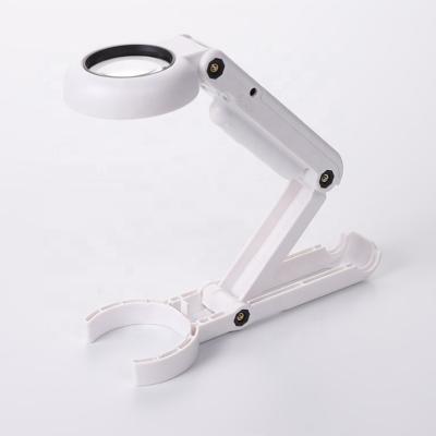 China ABS Frame USB Plastic Folding 6LED Handheld Lamp Identification And Maintenance FS37DC Desk Magnifier for sale