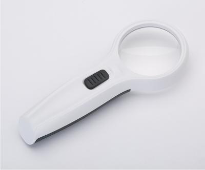 China For Magnifying Reading TH608 3 LED Low Vision Glass Handheld Magnifier Led Pocket 3X Light Magnifiers for sale