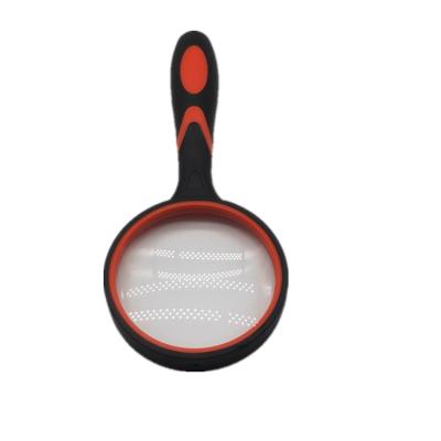 China Two Color ABS Plastic Handheld High Definition Rubber Grip Reading High Power Magnifying Glass For The Elderly for sale