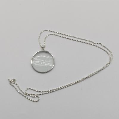 China Silver Metal Shell All Metal Magnifier Lens Necklace Chain Magnifier for sale