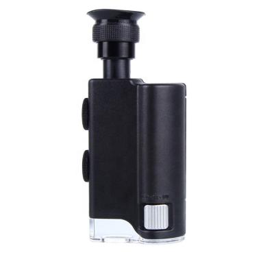 China ABS Body 7765 Silver Detector 200x-240x Mini Optical Zoom Portable Led Microscope for sale