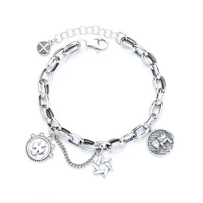 China Small heavy industry elephant silver charms romantic thick multi-element chain accessories for 925 silver hear bracelet for sale