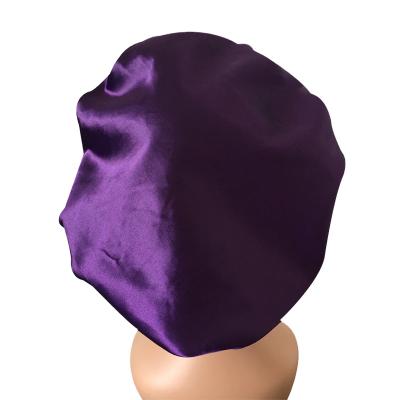 China Custom Wholesale Hot Selling Casual Silk Women's Purple Silk Night Hat Night Hat for sale